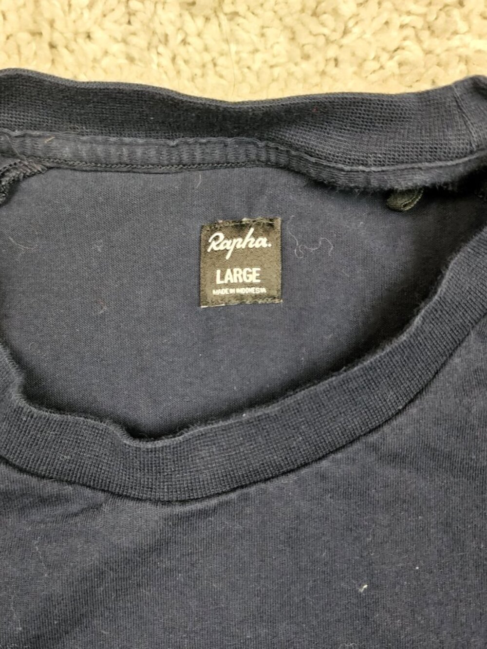 Rapha Cycling T shirt 100% cotton Performance Size Large L Navy Blue USA Run - Picture 4 of 5